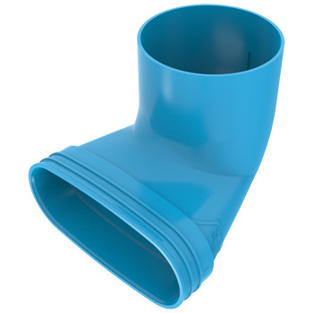 Wavin PVC ventilatiekanaal eindstuk 90° BL 195x125 H=100 M/M