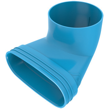 Wavin PVC ventilatiekanaal eindstuk 90° BL 195x125 H=70 M/M