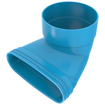 Wavin PVC ventilatiekanaal eindstuk 90° BL 235x160 H=100 M/M